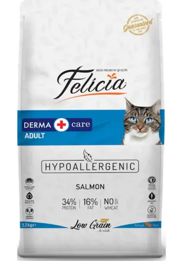 Felicia Derma Care Somonlu Düşük Tahıllı Yetişkin Kedi Maması